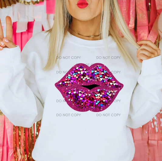 Faux glitter lips