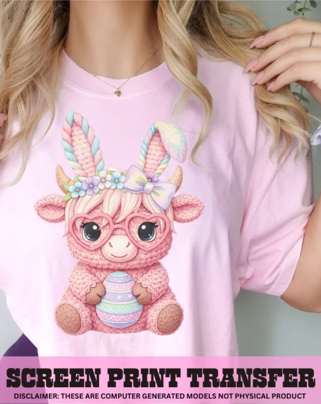 Crochet bunny cow