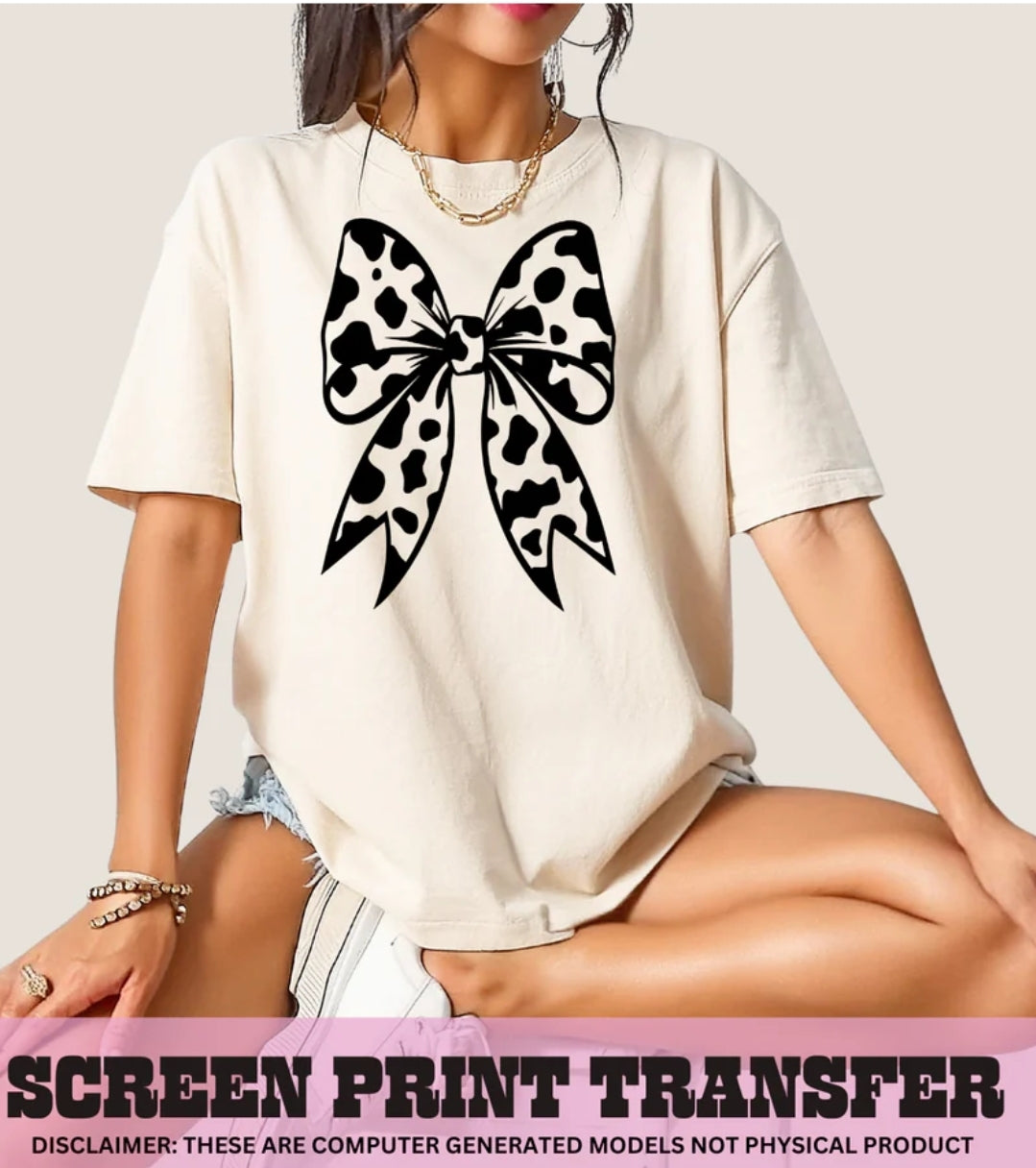 Cow print bow