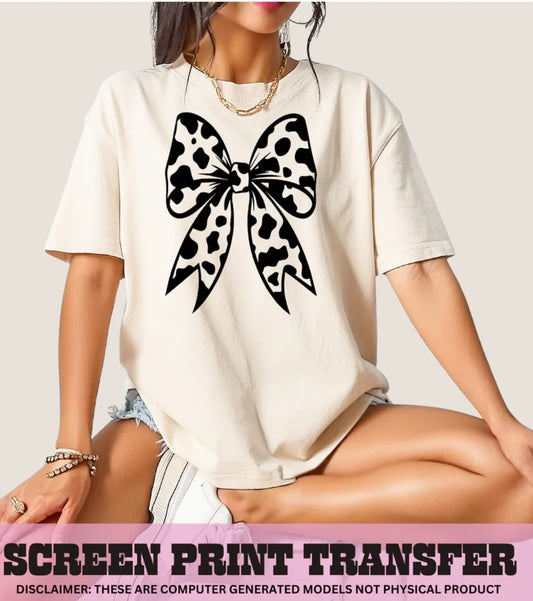 Cow print bow